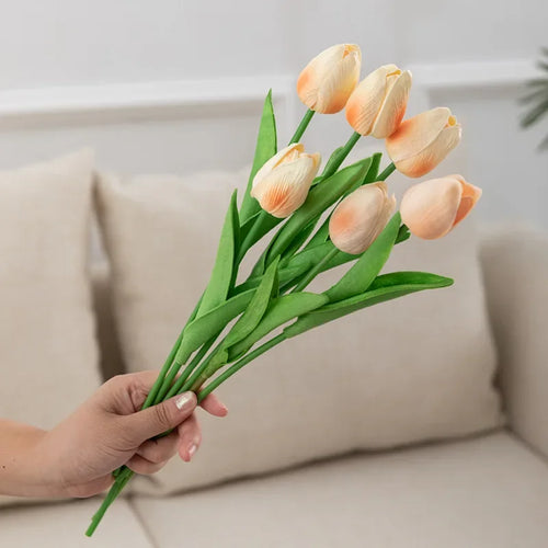 Luxury artificial tulip bouquet for interior decoration and weddings - vue 3 sur 17