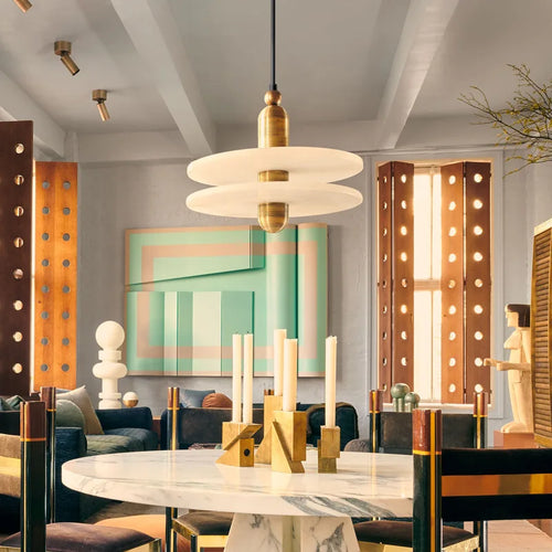 Nordic design natural marble chandelier for elegant interiors - vue 3 sur 14
