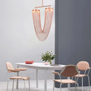 Artistic LED chrome aluminium dimmable chandelier