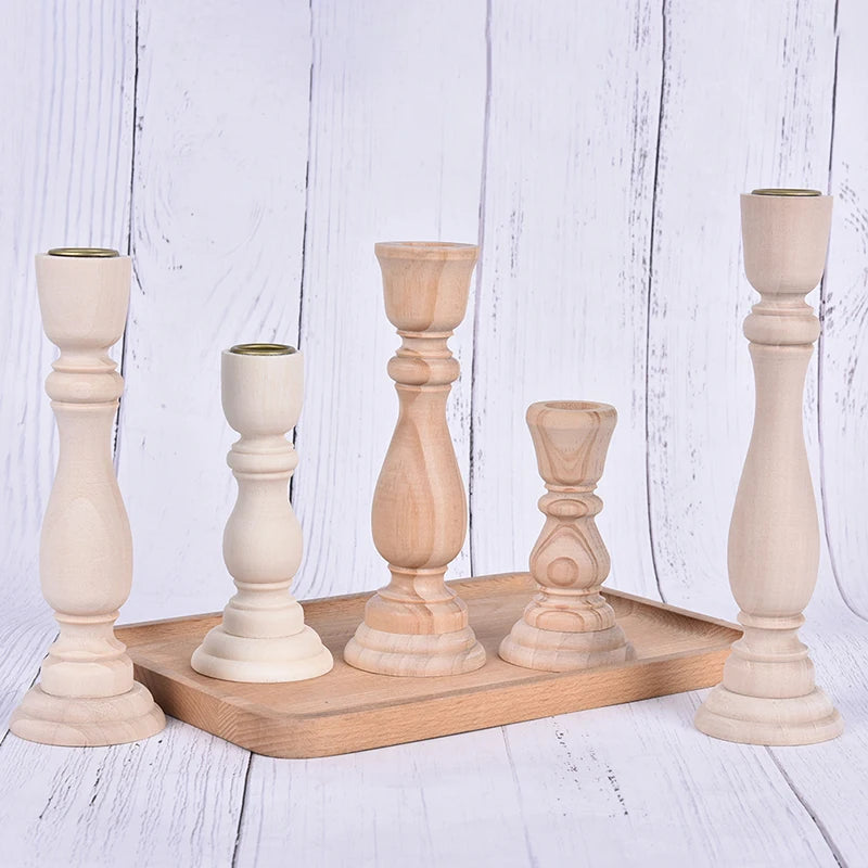 Candlesticks Holderng Decorations, Retro Wood Classic  Weddi candle holders   Holders home decor - vue 3 sur 11