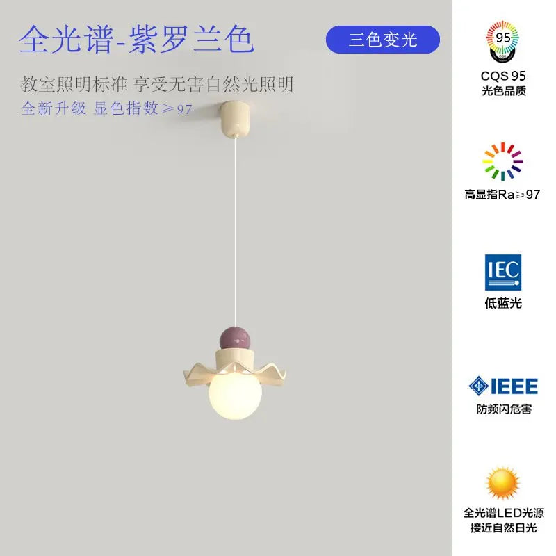 Nordic flower pendant light for children and decorations - vue 11 sur 16