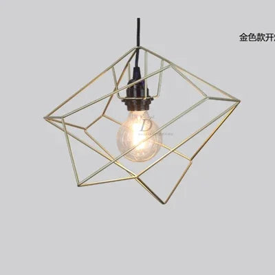 Modern geometric design Nordic iron pendant light - vue 9 sur 8