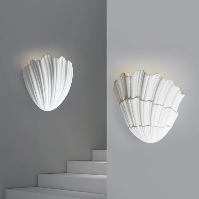 Modern creative LED gypsum shell wall light - vue 3 sur 9
