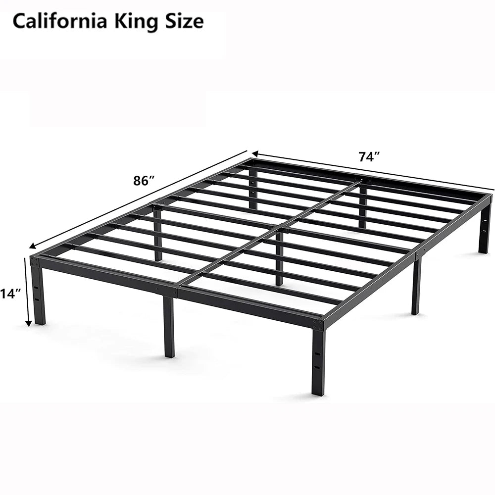 Metal Bed Frame – Heavy Duty Mattress Foundation with Anti-slip Steel Slat Support, Durable Platform Base with Underbed Storage