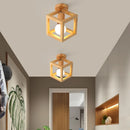 Nordic wood ceiling light for hallway, entrance, balcony, corridor or cloakroom – LED, 3 colour temperatures