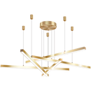 Copper pendant light with gold band for interior decoration