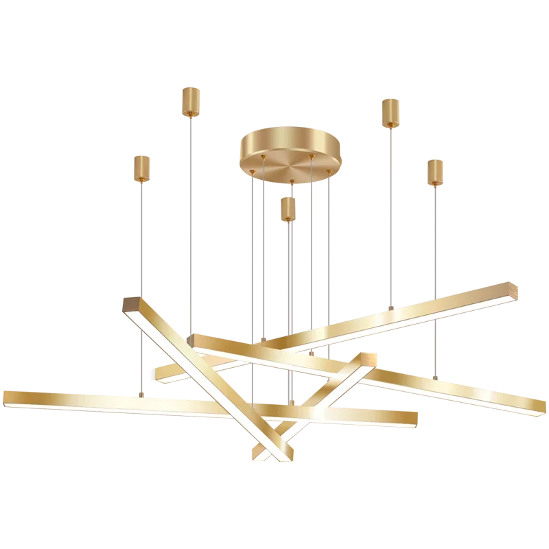 Copper pendant light with gold band for interior decoration