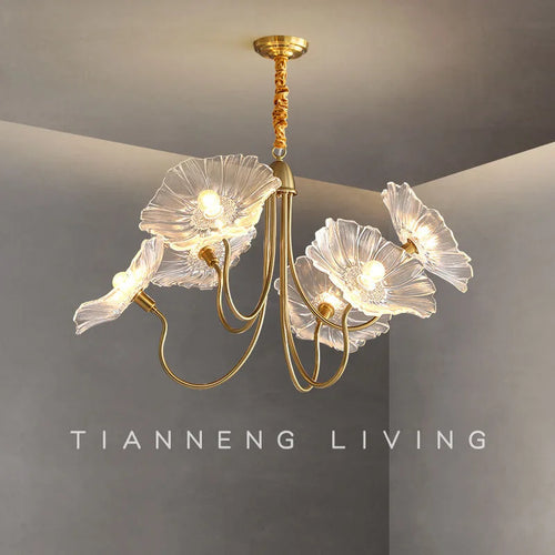 Modern nordic floral designer pendant light for interiors - vue 2 sur 14