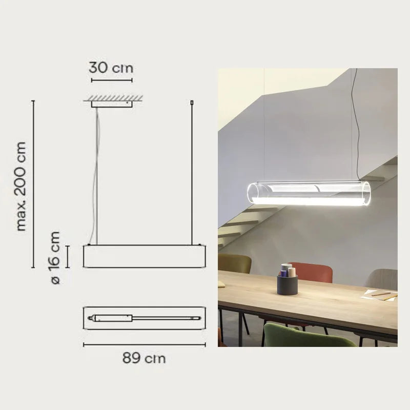 Modern clear glass chandelier with LED lighting