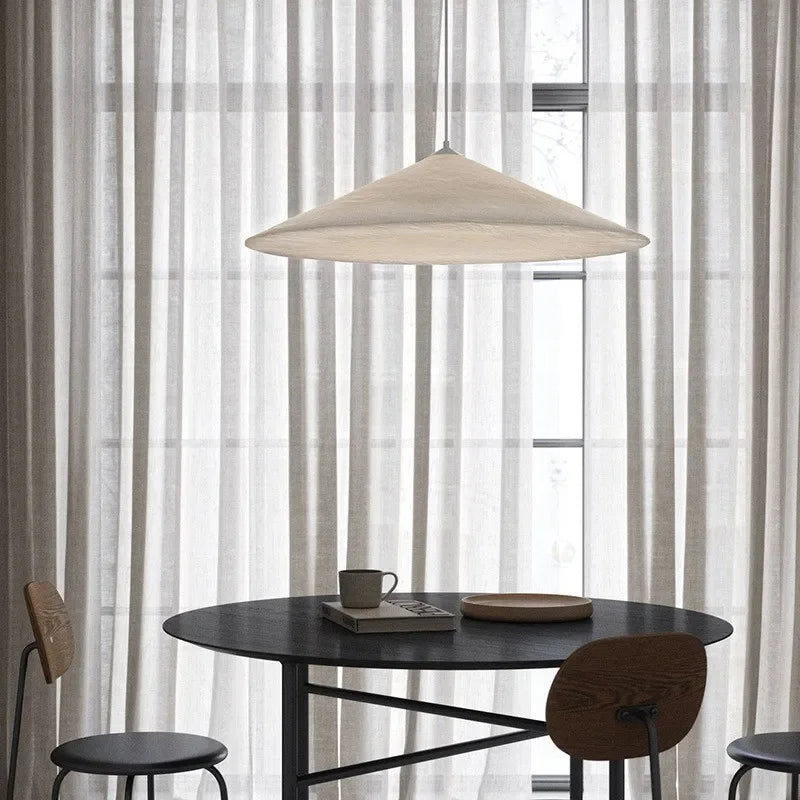 Modern silk pendant light for bars, restaurants and retro interiors - vue 4 sur 9