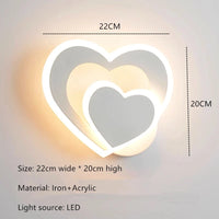 Heart-shaped LED wall light