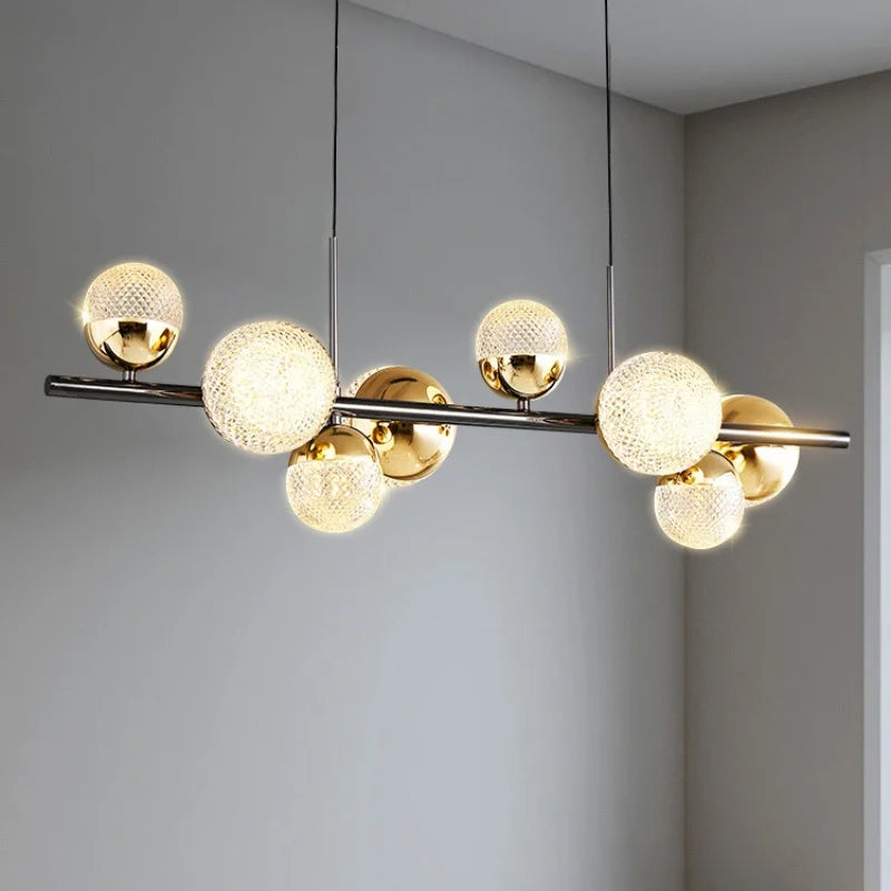 Modern glass LED chandelier for interior decoration - vue 5 sur 8