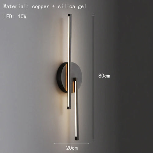 Modern minimalist brass LED wall light