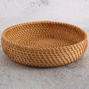 handmade round rattan storage basket for fall