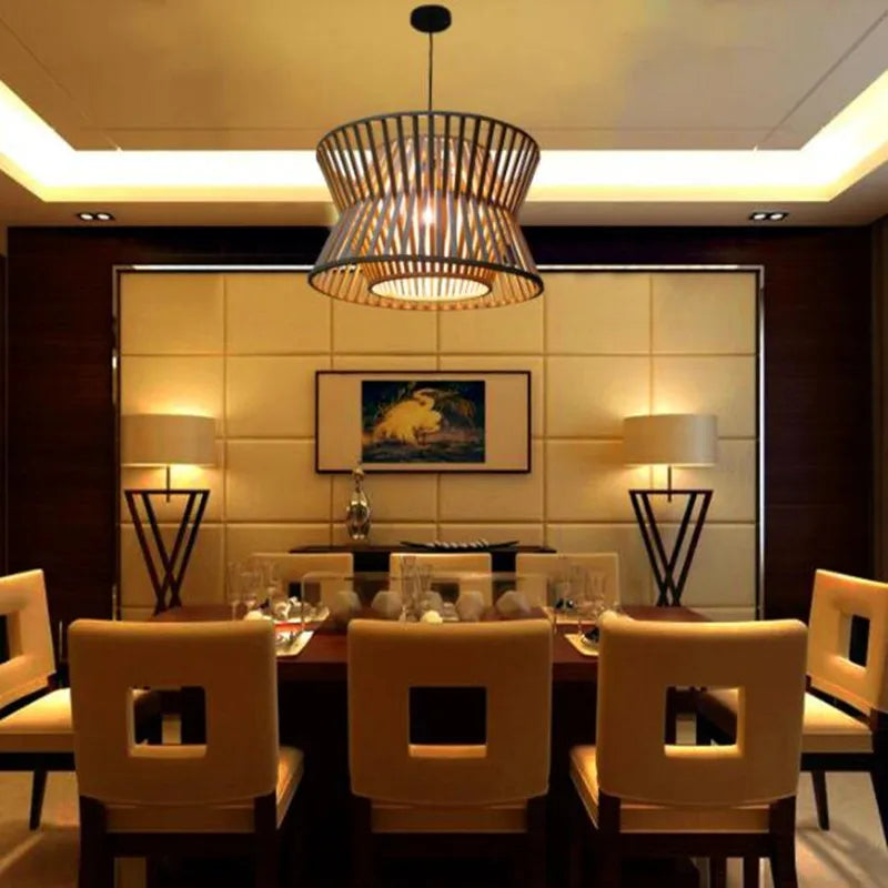 Solid wood chandelier nordic style for indoor lighting - vue 5 sur 7