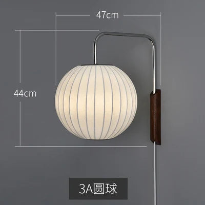 Modern Nelson Ball silk fabric wall light for hotel - vue 9 sur 10