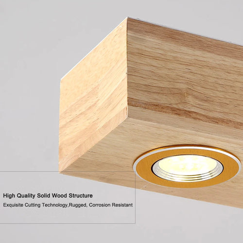 Modern LED wooden pendant lamp for indoor decor - vue 8 sur 8