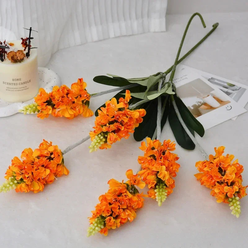 Artificial lavender silk flower stems for interior decoration - vue 6 sur 12
