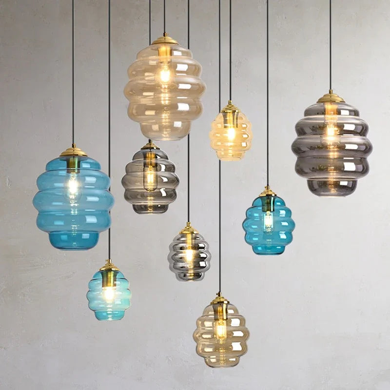 Modern glass chandelier for kitchen and restaurant