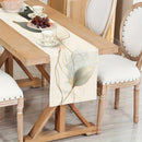 Abstract leaf table runner with botanical style