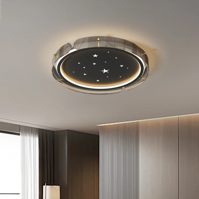 Minimalist led ceiling light with starry sky and premium design - vue 4 sur 7