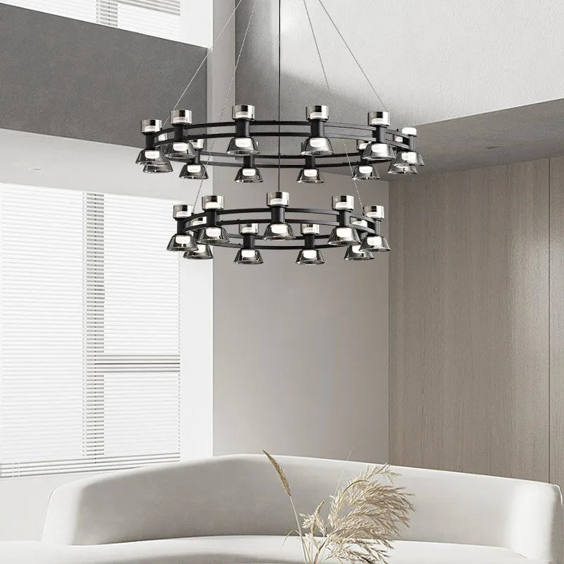 Round glass and copper ceiling light