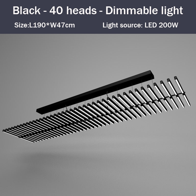 LED designer chandelier in Bilbao light rod - vue 10 sur 15