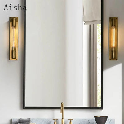 Decorative retro copper chrome black wall light for indoor use