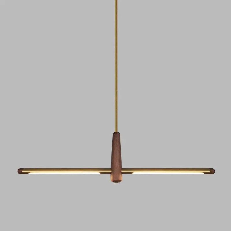 Modern minimalist wood LED chandelier for living room, bar, café and restaurant home decor
