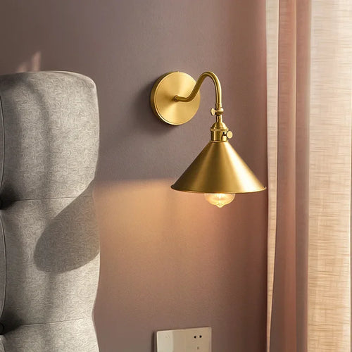 Nordic copper wall light with rotating arm