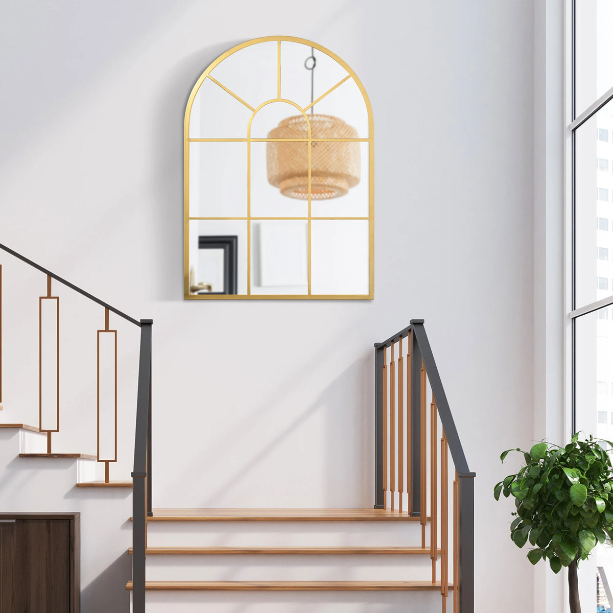 modern style metal decorative wall mirror for interior - vue 6 sur 7