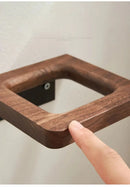 Wall-Mounted Toilet Brush Holder Set, Ceramic Base, Solid Wood, Luxury Bathroom Accessories, No Dead Corner