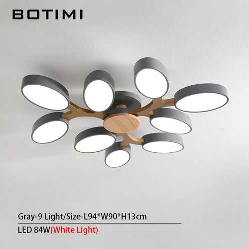 Grey tree-shaped LED ceiling light - vue 19 sur 32