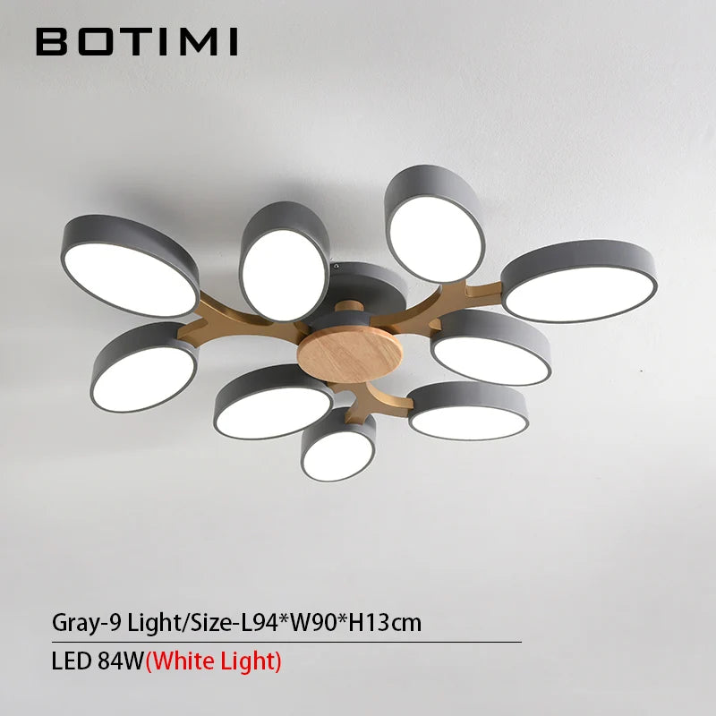 Grey tree-shaped LED ceiling light - vue 18 sur 32