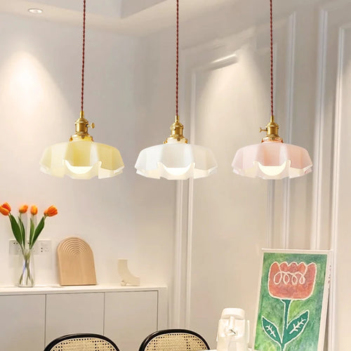 Simple pleated chandelier for interior decor soft lighting - vue 2 sur 17