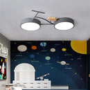 Nordic LED ceiling light with 3 colour temperatures for bicycle motif