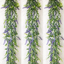Artificial eucalyptus plants and lavender flowers for decoration