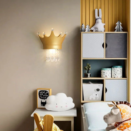 Luxury princess crystal wall lamp pendant bedside light - vue 5 sur 9