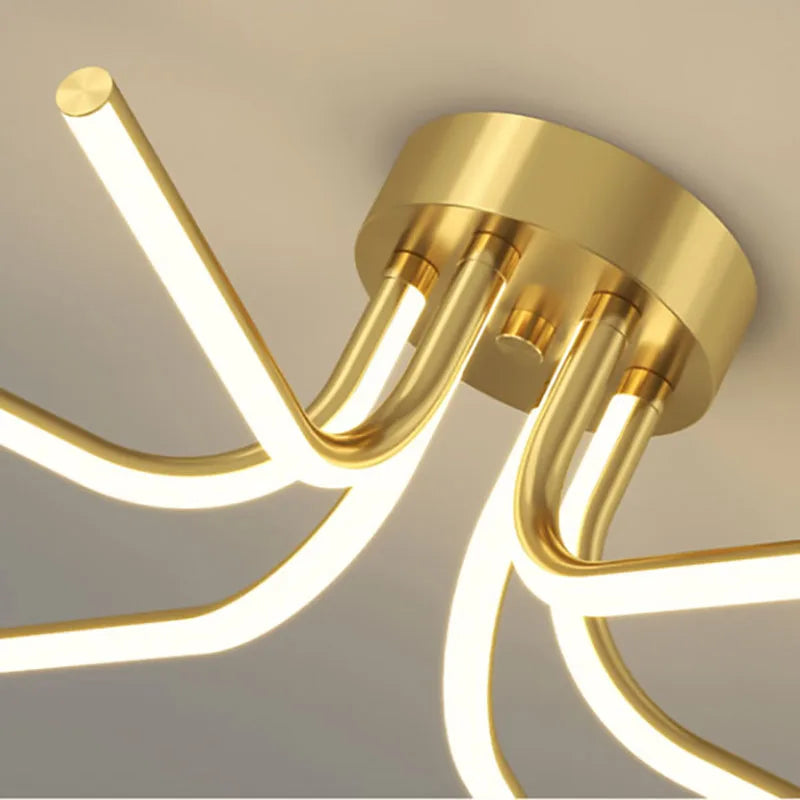 Modern minimalist LED chandelier for versatile indoor lighting - vue 5 sur 12