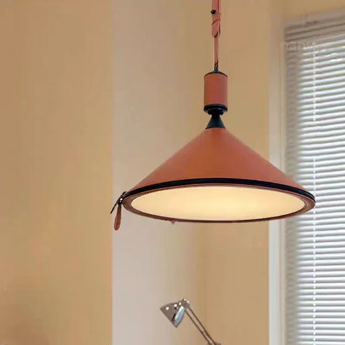 Artificial leather LED pendant light decorative fixture - vue 5 sur 15