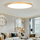 Modern square flat ceiling light in gold wood for interior