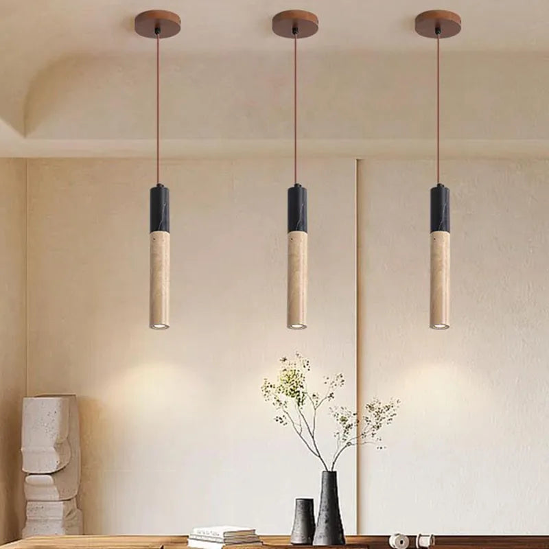 Contemporary natural stone pendant light for modern interiors - vue 3 sur 11