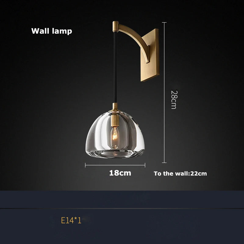 Vintage crystal and copper chandelier for elegant lighting