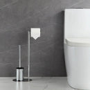 Stainless steel toilet brush with removable holder
