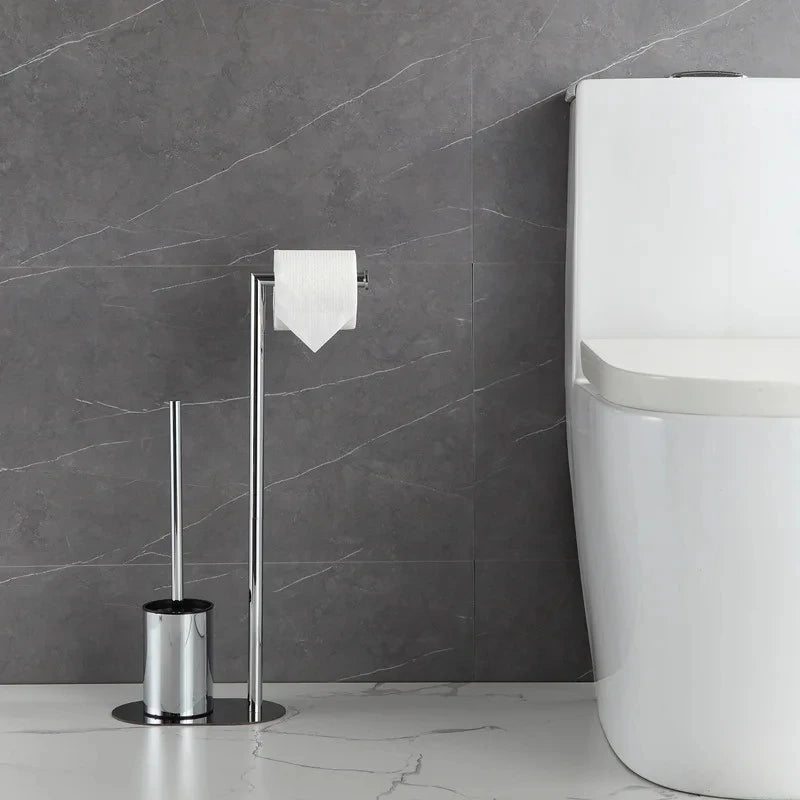 Stainless steel toilet brush with removable holder - vue 5 sur 6