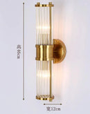 Crystal wall light with chrome and black stripes for indoor use