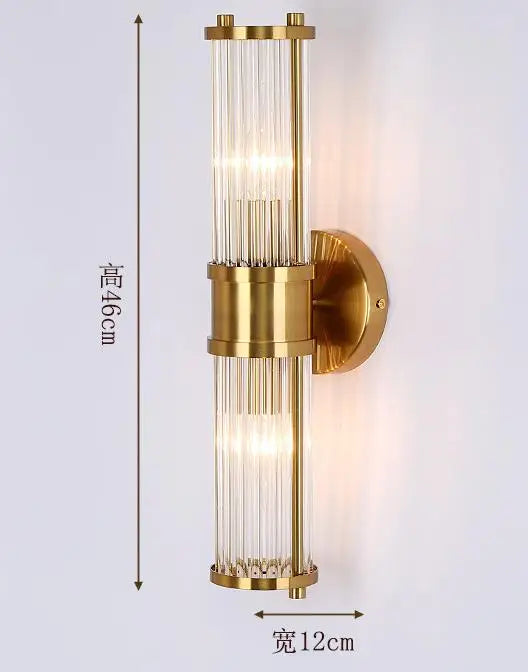 Crystal wall light with chrome and black stripes for indoor use - vue 10 sur 11