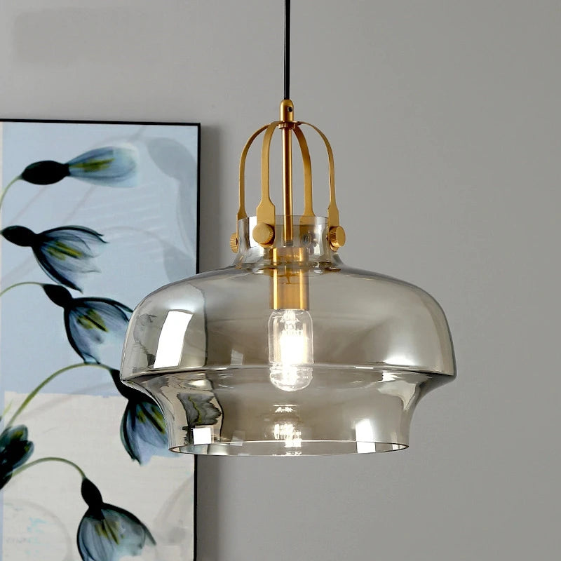 Nordic glass pendant light with modern LED