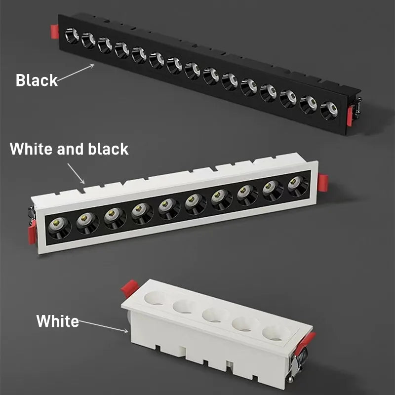 Dimmable LED ceiling light with integrated linear lighting for indoor spaces