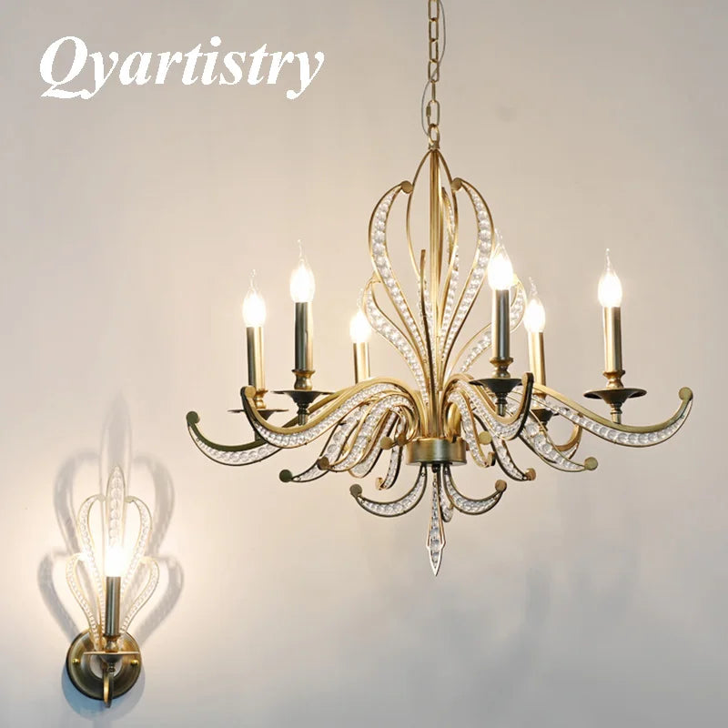 Luxury gold chandelier modern design decorative lamp candle effect